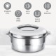 MILTON Empress 1500 Stainless Steel Casserole, 1500 ml, Silver | Double Walled | PU Insulated | Hot & Cold | Food Grade | Easy to Lift Handle | Hygienic | Odourless