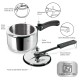 Milton Pro Cook Sandwich Bottom Stainless Steel Pressure Cooker with Inner Lid, 2 Litres, Silver | Food Grade Nitrile Gasket | Induction | Hot Plate | Flame Safe