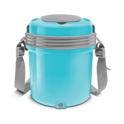 MILTON Electron Stainless Steel Tiffin Box Set, 360ml/158mm, Set of 3, Blue