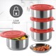 MILTON Ambition 4 Stainless Steel Tiffin, 4 Containers, 300 ml Each with Jacket, Red | Light Weight | Easy to Carry | Leak Proof | Food Grade | Odour Proof