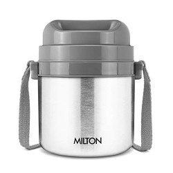 Milton Glint 3 Thermosteel Insulated Stainless Steel Tiffin Box, 900 ml, Steel Plain