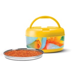 MILTON New Brunch Inner Stainless Steel Lunch Box, 590 ml, Yellow