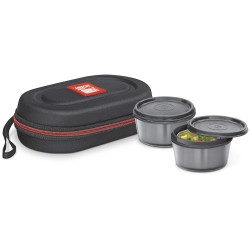 Milton Nutri Stainless Steel Insulated Tiffin Set, 320ml, Set of 2, Black