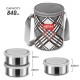 MILTON Steel Treat 3 Stainless Steel Tiffin, 3 Containers, 280 ml Each with Jacket, Grey | Light Weight | Easy to Carry | Leak Proof | Food Grade | Dishwasher Safe