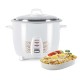 MILTON Euroline Prime 1.8 Liter Electric Rice Cooker With Additional Cooking Bowl, 700 Watt, White