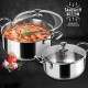 MILTON Pro cook Stainless Steel Casserole with Glass Lid, 14 cm/1.2 Litre, Silver | Induction Safe | Flame Safe | Hot Plate Safe | Dishwasher Safe | Sturdy Handles