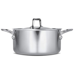 MILTON Pro cook Triply Stainless Steel Casserole with Lid, 20 cm / 3 Litre- Silver | 3 Years Warranty