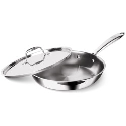 MILTON Pro cook Triply Stainless Steel Fry Pan with Lid, 20 cm / 1.2 Litre | 3 Years Warranty