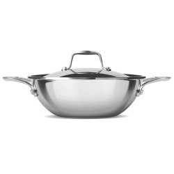 MILTON Pro cook Triply Stainless Steel Kadhai with Lid, 22 cm / 2.2 Litre- Silver| 3 Years Warranty