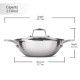 MILTON Pro cook Triply Stainless Steel Kadhai with Lid, 22 cm / 2.2 Litre- Silver| 3 Years Warranty