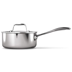 Milton Pro Cook Triply Stainless Steel Sauce Pan with Lid, 18 cm / 2.2 Litre | 3 Years Warranty