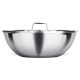 MILTON Pro cook Triply Stainless Steel Induction Tasla with Lid, 18 cm / 1 Litre | 3 Years Warranty