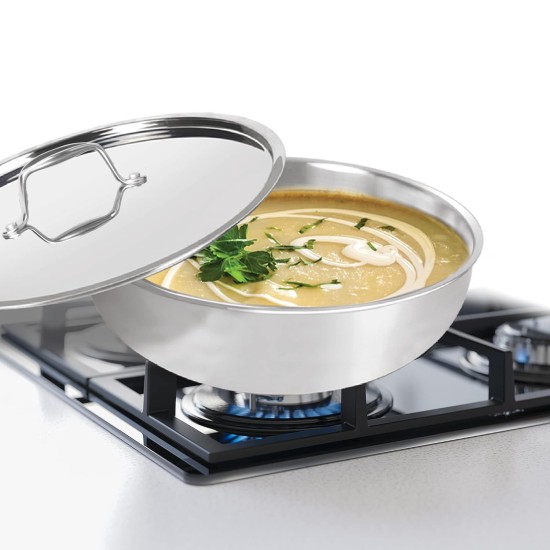 MILTON Pro cook Triply Stainless Steel Induction Tasla with Lid, 18 cm / 1 Litre | 3 Years Warranty