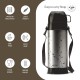 Milton Eiffel 1000 Vacuum Insulated Thermos Flask with Strap to Carry, 910 ml, 24 Hours Hot & Cold Water Bottle for Office, Hiking, Trekking, Travel, Black