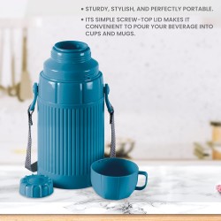 Milton Precious 500 Plastic Insulated Flask, 480 ml, Capri Blue | BPA Free | Food Grade | Odour Free | Easy Grip | Easy to Carry| Light Weight | School | Kids | Picnic