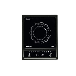 Bajaj Splendid 1200W Induction Glass Ceramic Cooktop with Pan Sensor and Voltage Pro Technology, Black