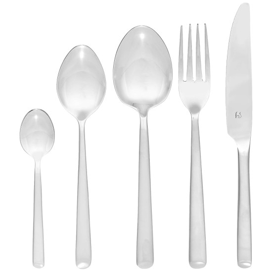 FnS Aura 18/10 Stainless Steel Cutlery Set- 26-PCs (6 Dessert Spoons, 6 Dinner Forks, 6 Tea Spoons, 6 Knives & 2 Serving Spoons)