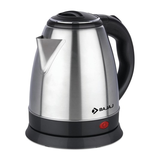 Bajaj KTX 1.5 Litre DLX Electric Kettle |1500W Kettle with Stainless Steel Body | Cordless Operation | Auto Shut-off Mechanism | 2-Yr Warranty | Black