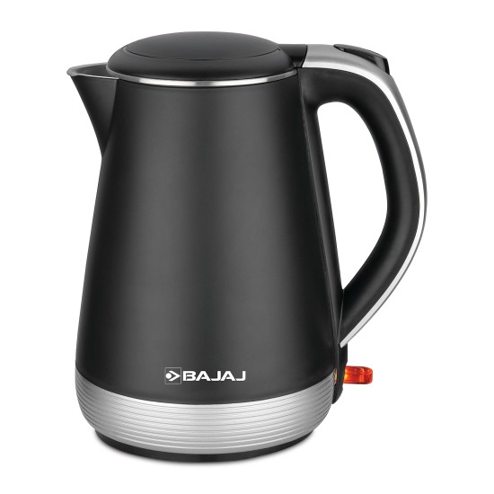 Bajaj KTP 1.7 Ltr Electric Kettle For Hot Water|1600W Double Walled Hot Water Kettle|360° Swivel Base With Cord Storage|On-Off Switch With Indicator|Dry Boil Protection|2 Year Warranty By Bajaj|Silver