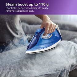 Philips Steam Iron GC2145/20 – 2200-watt, From Worlds No.1 Ironing Brand*, Scratch resistant ceramic soleplate, Steam Rate of up to 30 g/min, 110 g steam boost, Drip stop technology