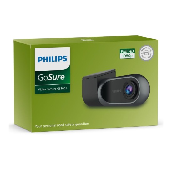 PHILIPS GoSure 3001 Car Dash Camera | 2MP FHD 1080p | G-Sensor | 132° Super Wide Angle | WiFi | Emergency Recording | Easy DIY Set Up | GoSure Mobile App