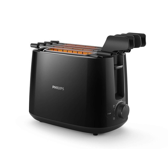 Philips Daily Collection HD2583/90 600-Watt 2 in 1 - Toaster and Sandwichmaker (Black)