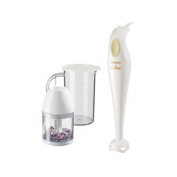 Philips HR1351/C 250-Watt Hand Blender with Chopping Attachment (White)