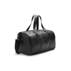 POLICE Unisex Mattia Black Vegan Leather 50 LTR. Weekender Travel Duffle Bag for Business and Casual Use for Men and Women