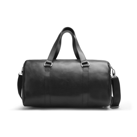 POLICE Unisex Mattia Black Vegan Leather 50 LTR. Weekender Travel Duffle Bag for Business and Casual Use for Men and Women