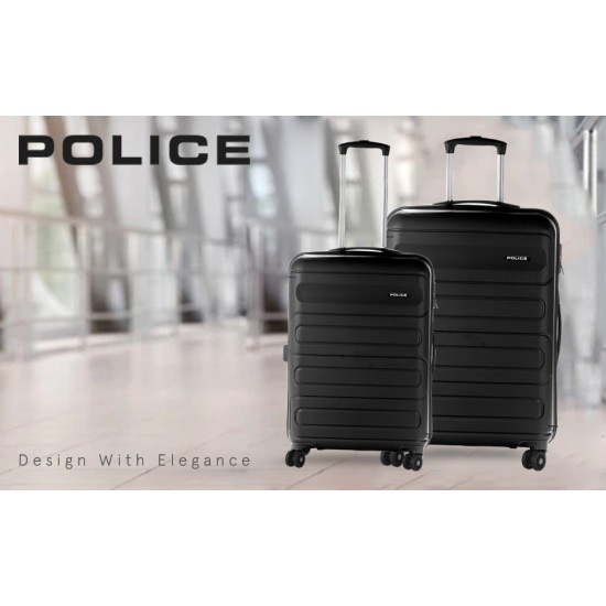 POLICE Novex Trolley Bag 24 Inches, Lightweight Luggage, Polypropylene Hard, 360 Degree Rotation 4 Wheels Cabin Trolley Bag, Combination Lock