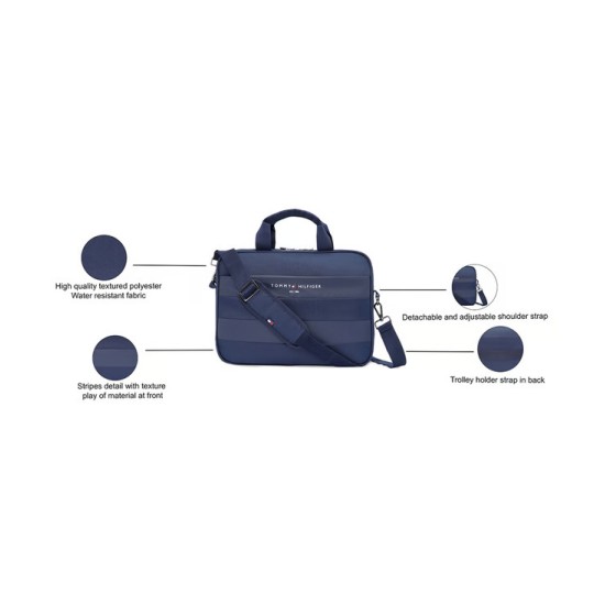 Tommy Hilfiger Mikhail Unisex 14 Inch Laptop Business Case -NAVY