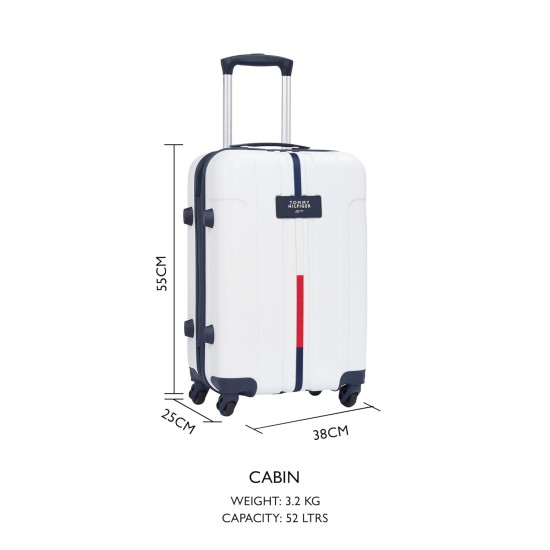 Tommy Hilfiger Wyoming Unisex Hard Luggage - White, 66Cm Medium Trolley Bag