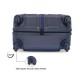 Tommy Hilfiger Wyoming Unisex Hard Luggage - Navy, 66Cm Medium Trolley Bag