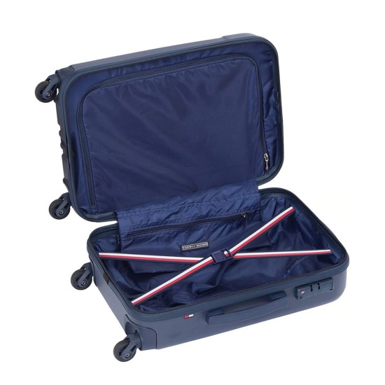 Tommy Hilfiger Wyoming Unisex Hard Luggage - Navy, 66Cm Medium Trolley Bag