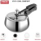 Vinod Europa Stainless Steel Inner Lid Pressure Cooker - 2 Litre | Handi Shape | Sandwich Bottom Cooker | Induction and Gas Base | ISI and CE certified 