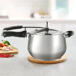 Vinod Europa Stainless Steel Inner Lid Pressure Cooker - 5 Litre | Handi Shape | Sandwich Bottom Cooker | Induction and Gas Base | ISI and CE certified