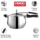 Vinod Europa Stainless Steel Inner Lid Pressure Cooker - 5 Litre | Handi Shape | Sandwich Bottom Cooker | Induction and Gas Base | ISI and CE certified