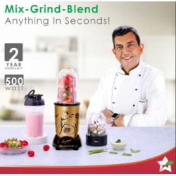 Wonderchef Nutri-blend Mixer, Grinder & Blender | Powerful 400W 22000 RPM 100% Full Copper Motor |Stainless Steel Blades |2 Unbreakable Jars |2 Years Warranty |Recipe book by Chef Sanjeev Kapoor