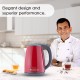 Wonderchef Crimson Edge Electric Kettle 1500W| Stainless Steel body with Auto-shut Off | 2-level Safety | Cool-touch | 1.2 Litres capacity | 2 Years Warranty | Red