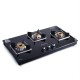 Octavia 3 Burner Glass Hob Top Auto Cooktop | 8mm Toughened Glass | Auto Ignition | Forged Brass Burners | Stainless Steel Drip Tray | Anti-Skid Legs | Large & Heavy Pan support | LPG compatible | Black steel frame | 2 Year Warranty | Black