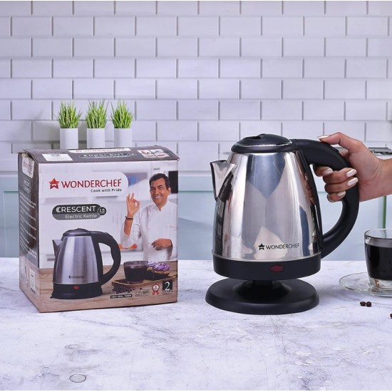 Wonderchef Crescent Electric Kettle 1.5 Litres, 2 years Warranty