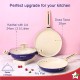 Wonderchef Bellagio Ceramic Non-stick 4 pc Cookware Set, Kadhai with Lid, Fry Pan & Dosa Tawa, Electric Blue, 2 Year warranty by Wonderchef