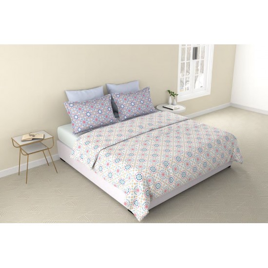 Raymond Home Vision 144 TC King Size Bedsheet with 2 Pillow Covers